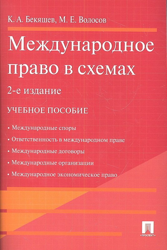 Бекяшев Камиль Абдулович: Международное право в схемах.Уч.пос.-2-е изд.
