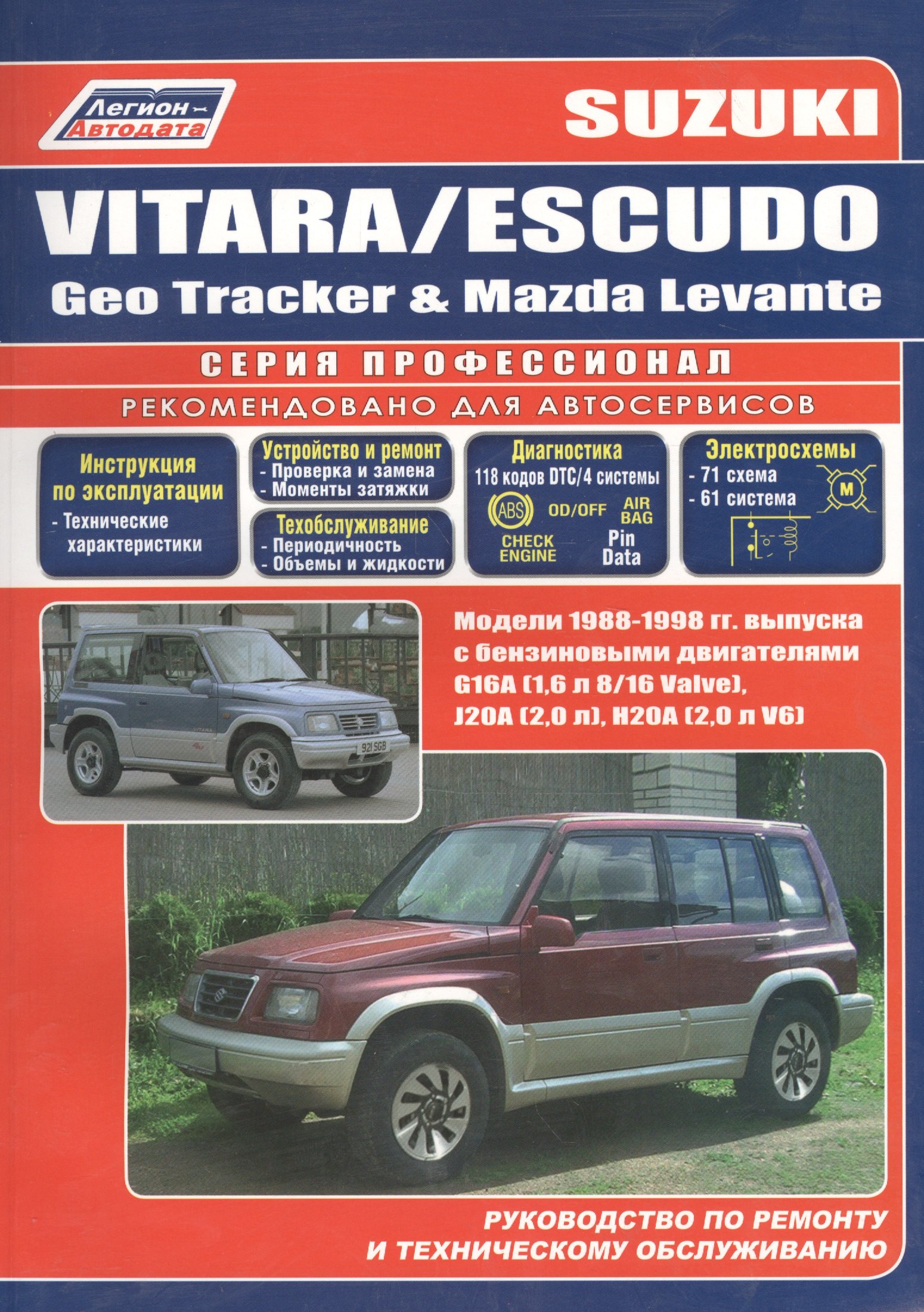 Suzuki Vitara / Escudo. Модели 1988-1998 гг. выпуска. Устройство, техническое обслуживание и ремонт (черно-белое издание)