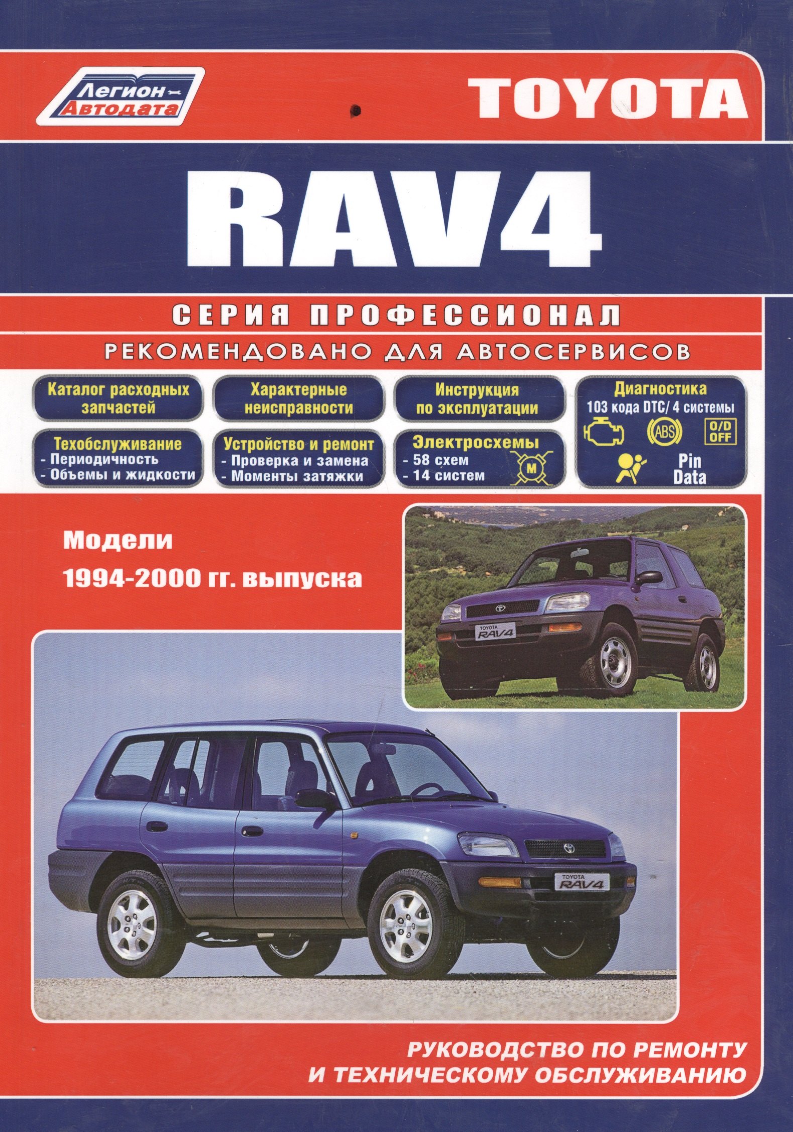 Toyota RAV4 с 1994-2000гг.(ч/б) (мПрофессионал) (Легион-Автодата)