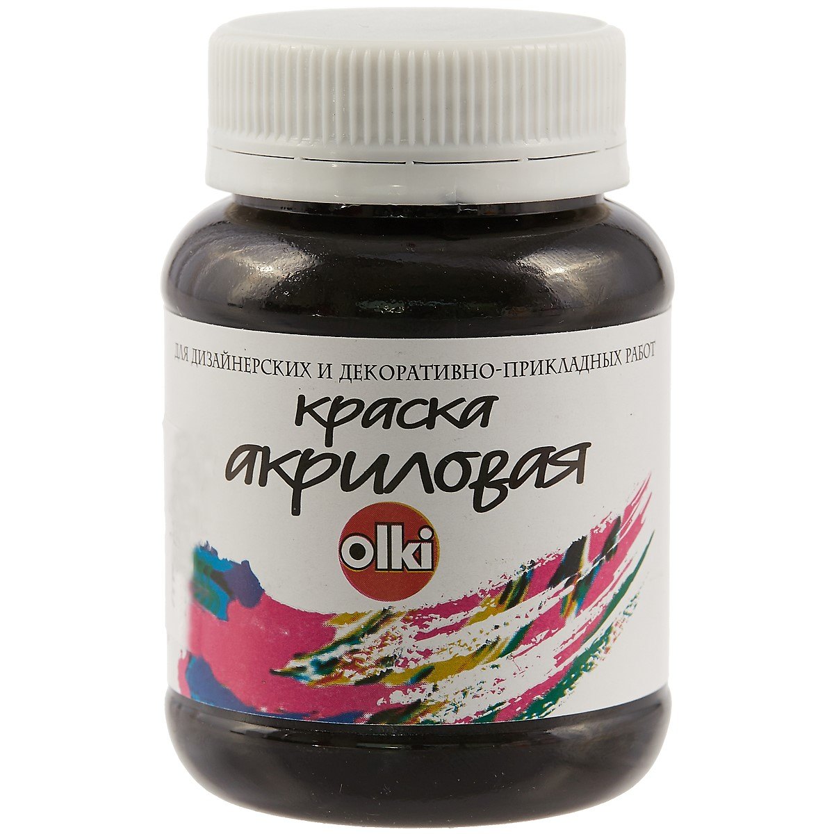 Акриловая глубокая чёрная краска olki, 100 мл