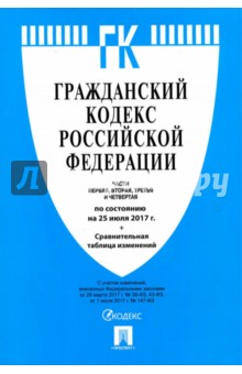 Гражданский кодекс РФ на 25.07.17 (4 части)