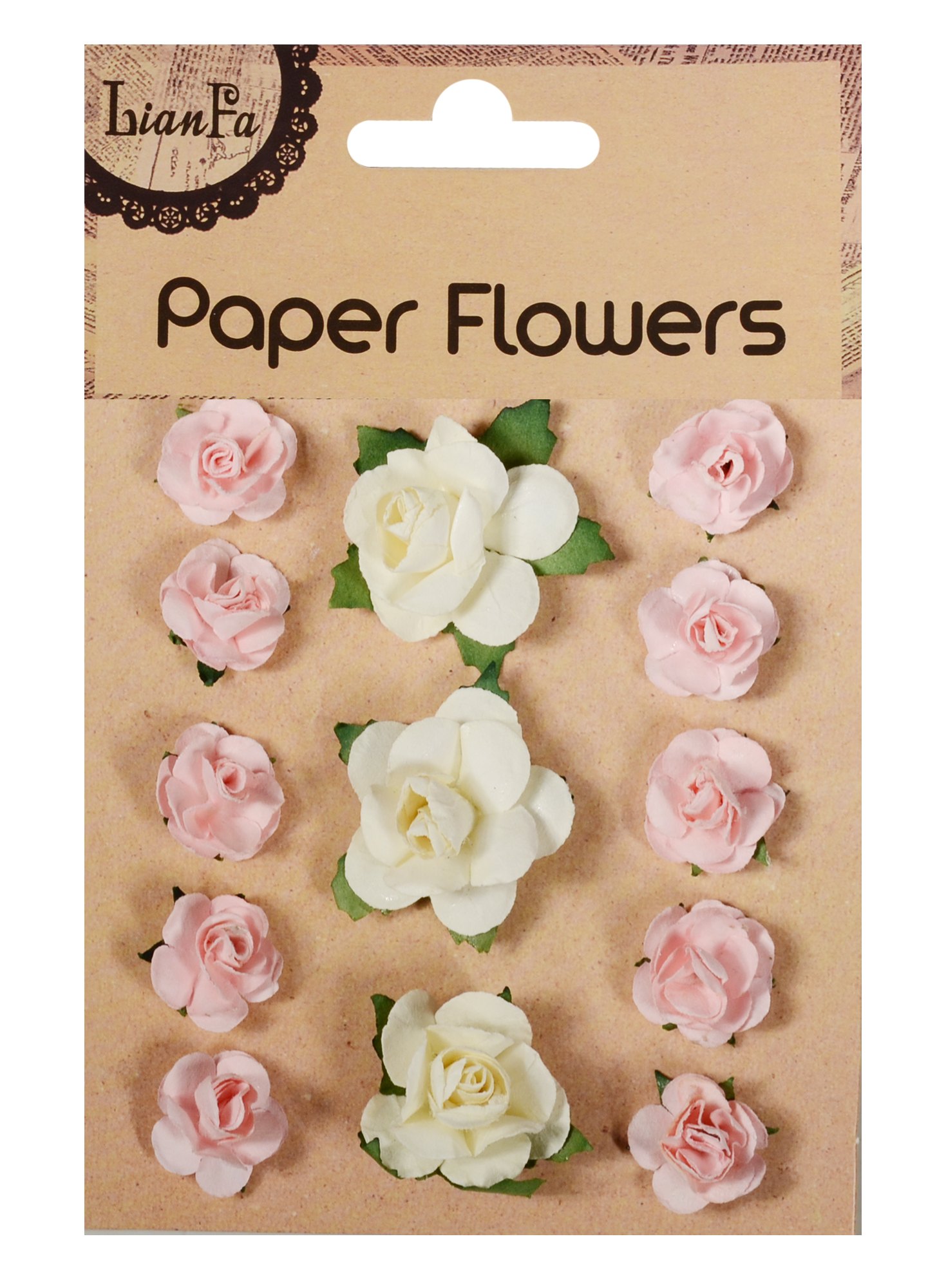 Набор для творчества, Цветы Paper Flower 3 больш.+10маленьк., молочные и розовые