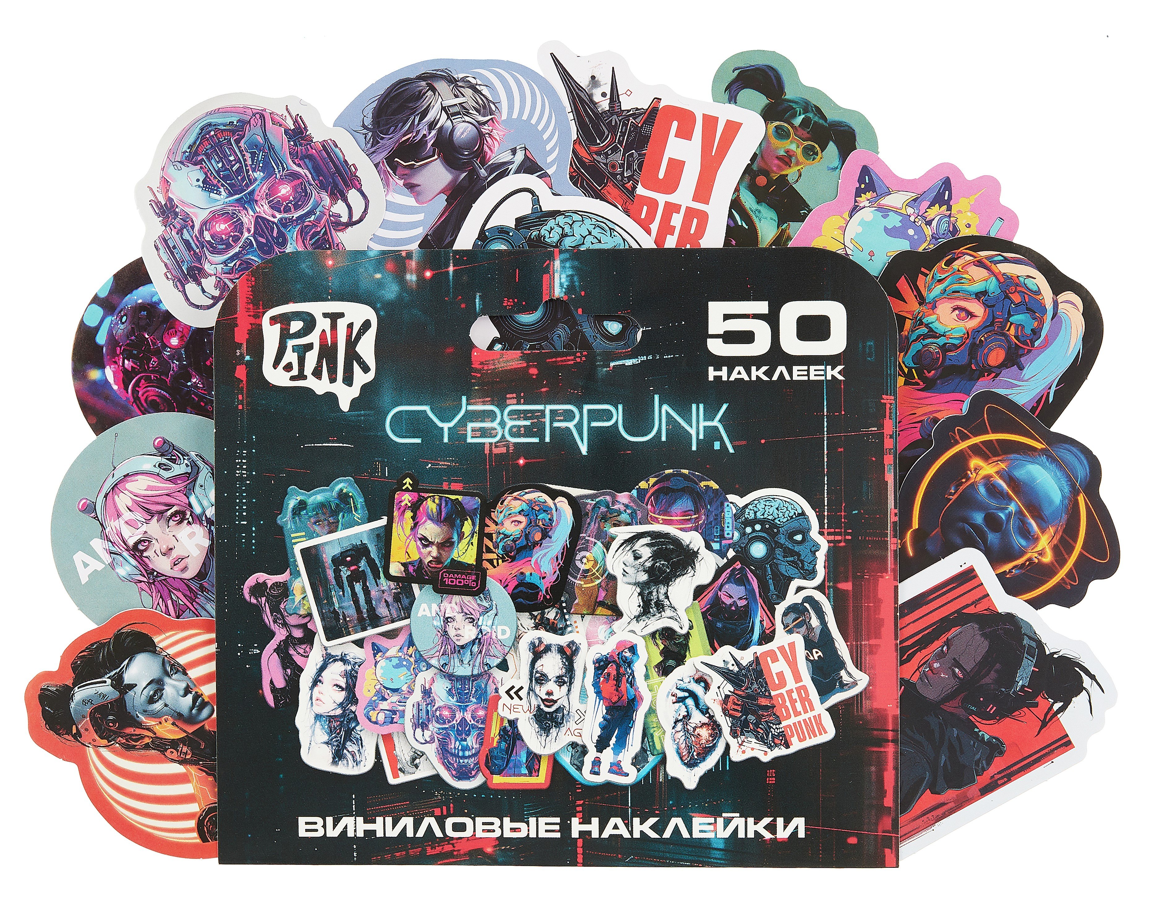 Набор виниловых наклеек &quot;Киберпанк/Cyberpunk&quot;