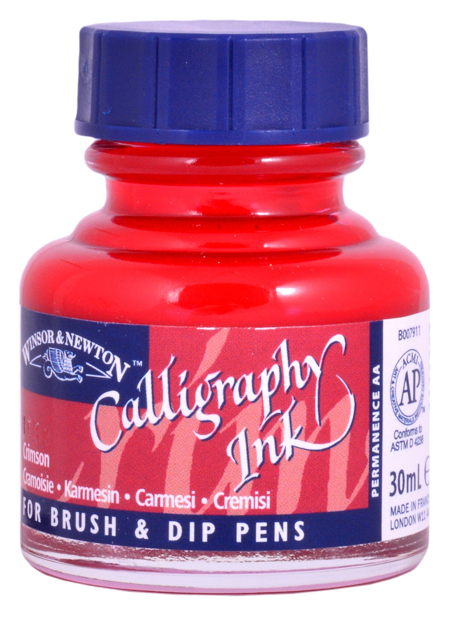Тушь для каллиграфии 30мл малиновая (синяя крышка), Winsor&Newton