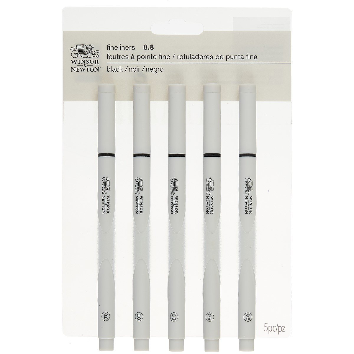 Ручки капиллярные-линеры 5шт 0,8мм, пласт.кор., Winsor&Newton