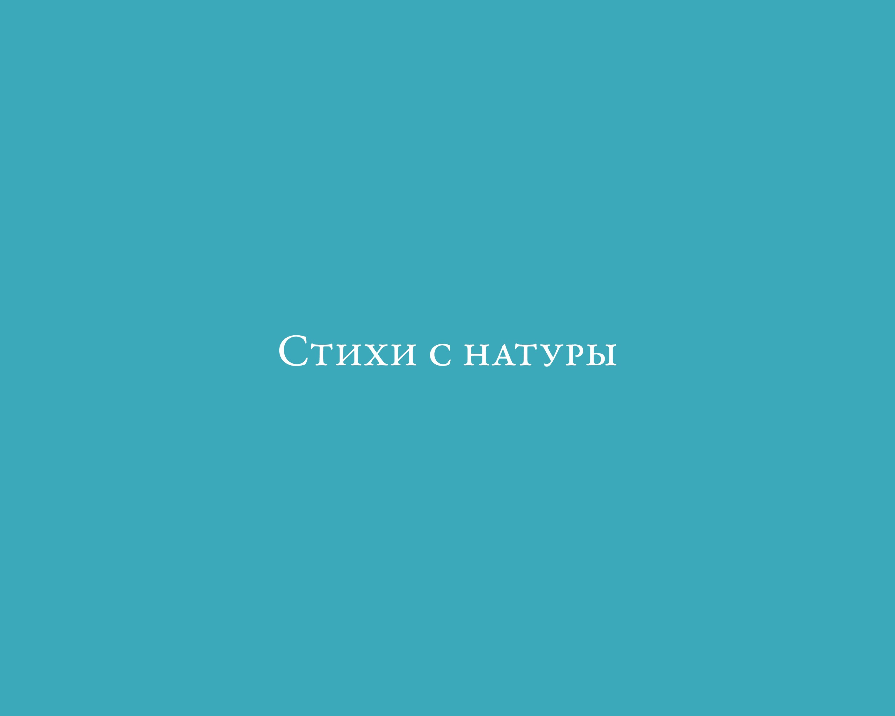 Глеб Солнцев: Стихи с натуры
