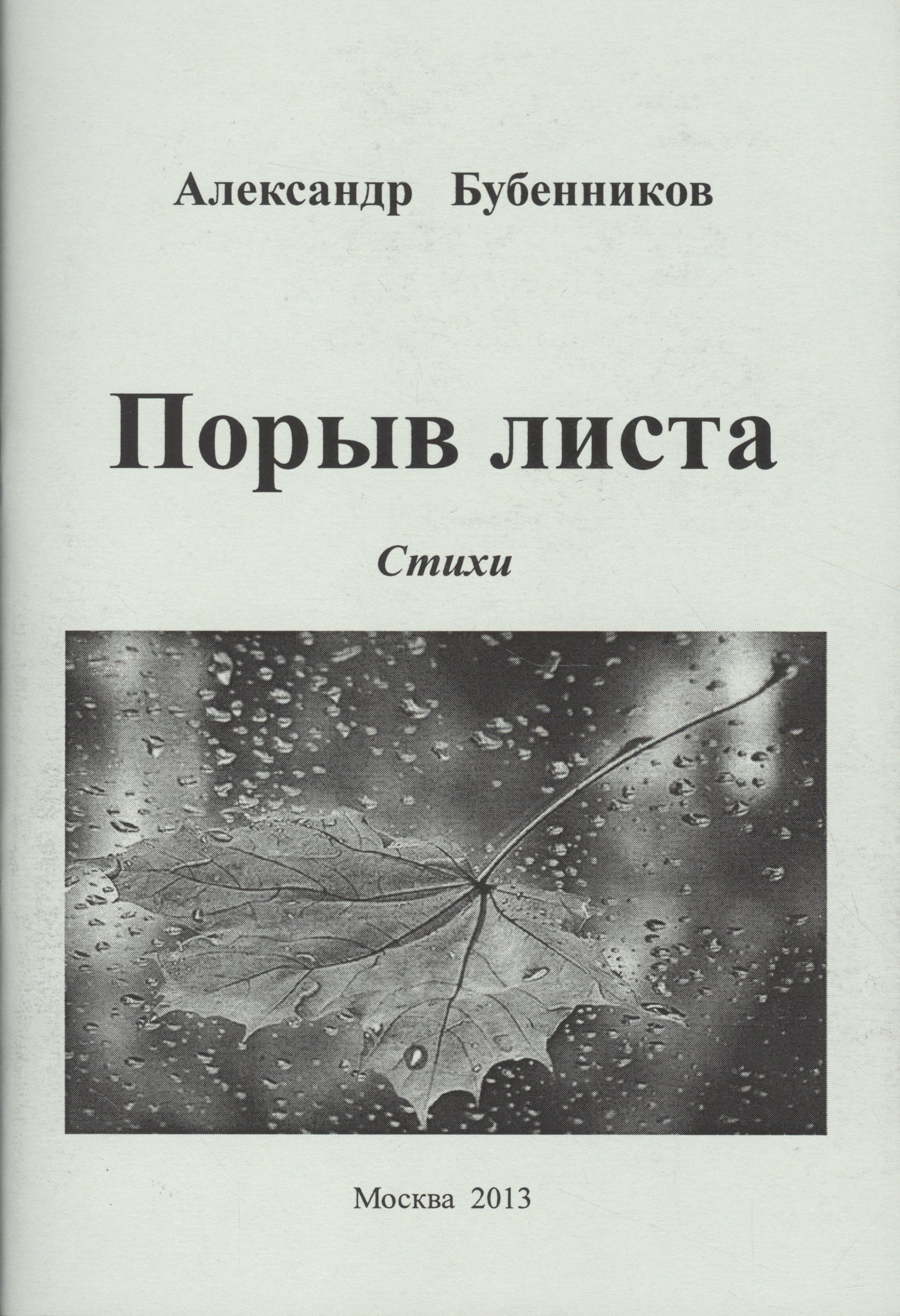 Николаевич Бубенников Александр: Порыв листа
