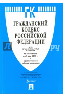 Гражданский кодекс РФ на 01.05.17 (4 части)