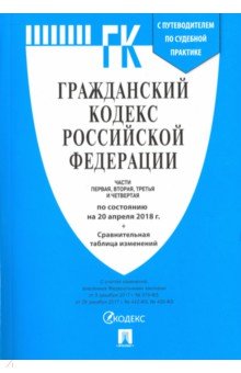 Гражданский кодекс РФ на 20.04.18 (4 части)